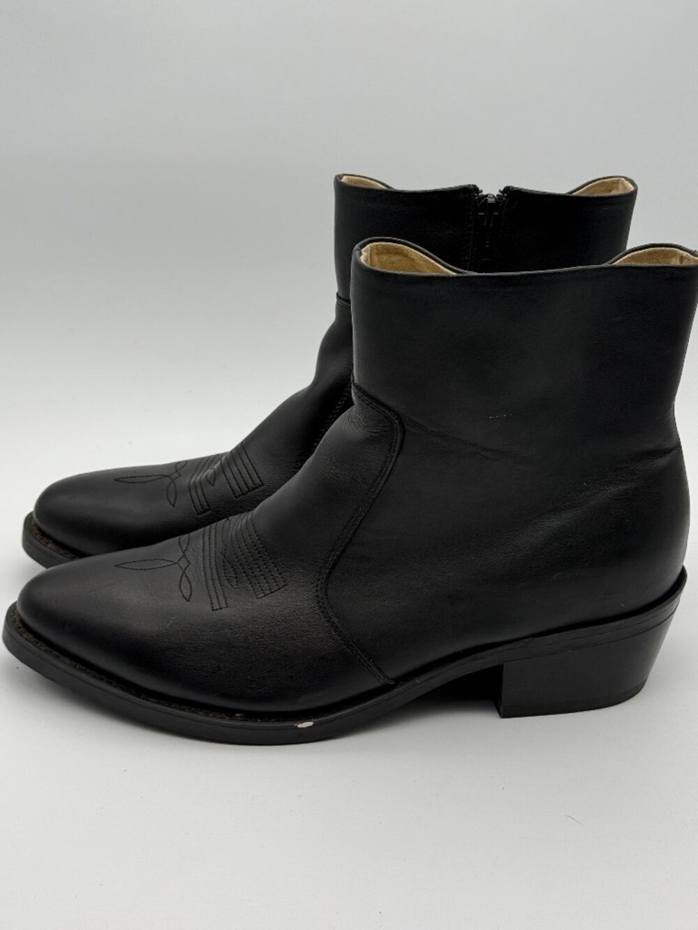 Durango TR820 Men's Black Leather Side Zip Western Boots Size 9.5 EE